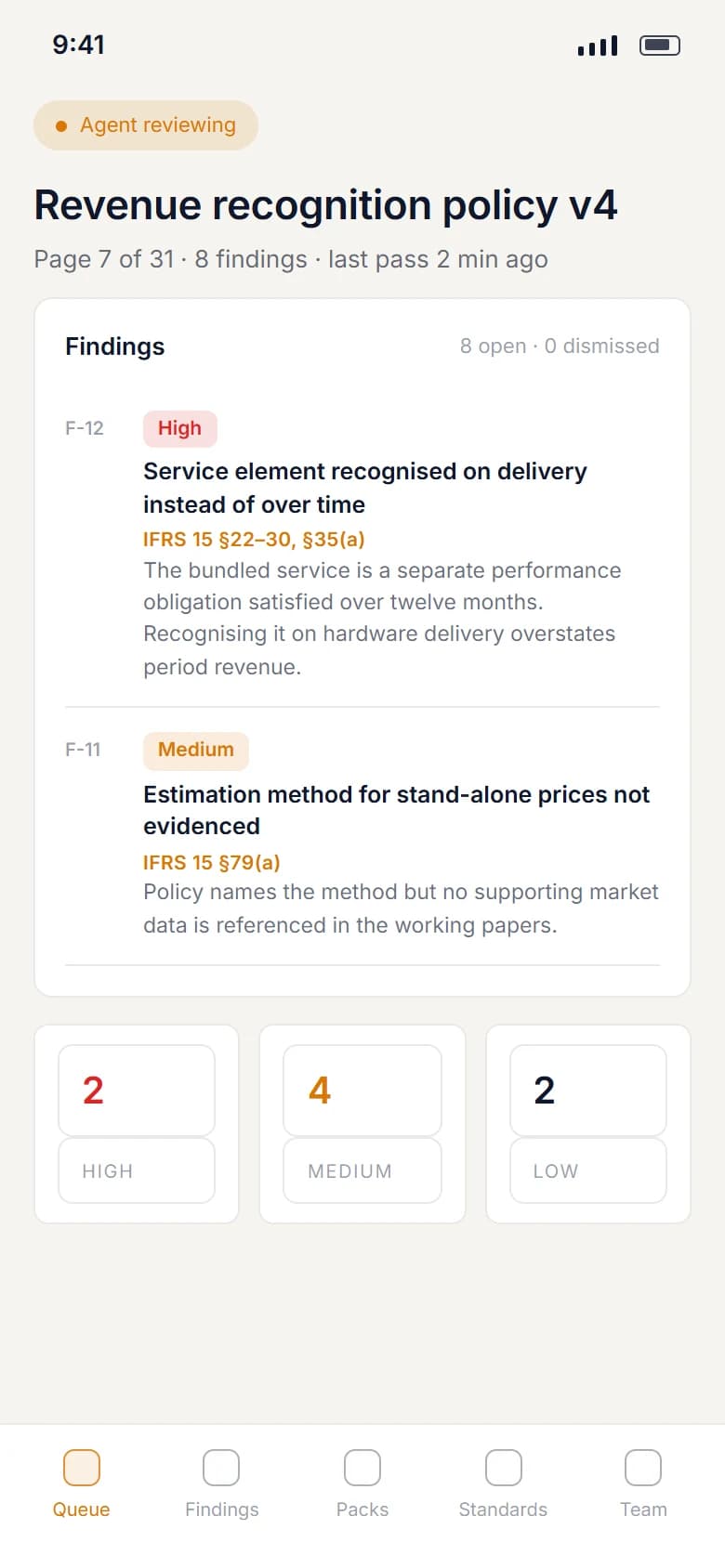 Compliance Review Agent on a phone