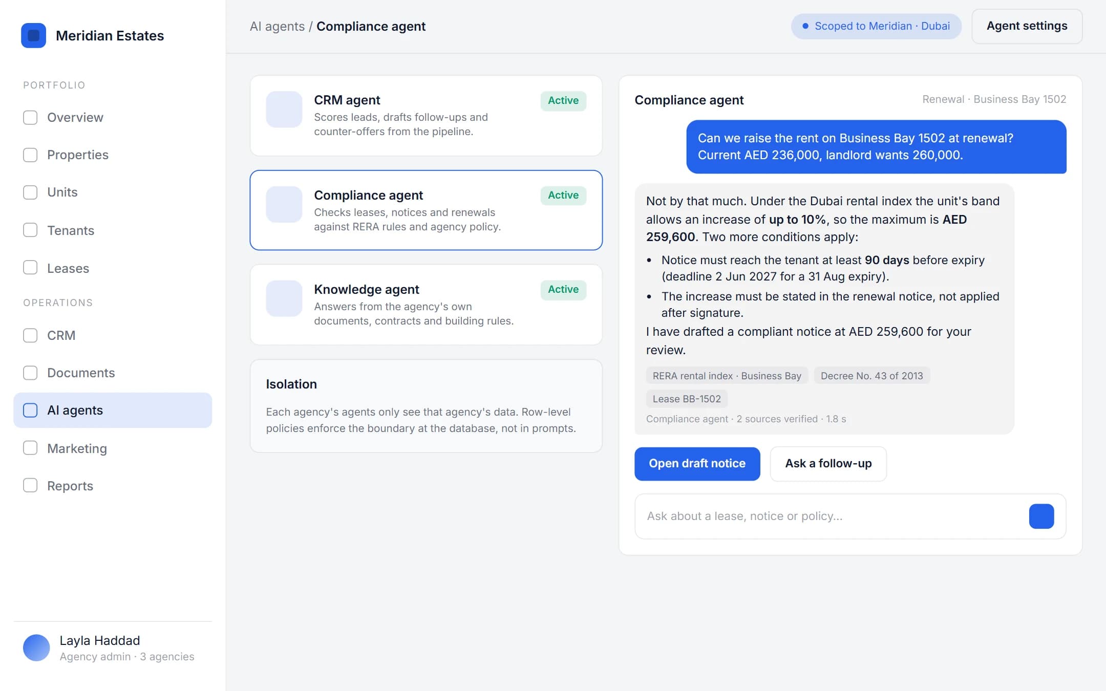 Real Estate Operating System: AI agents on a laptop