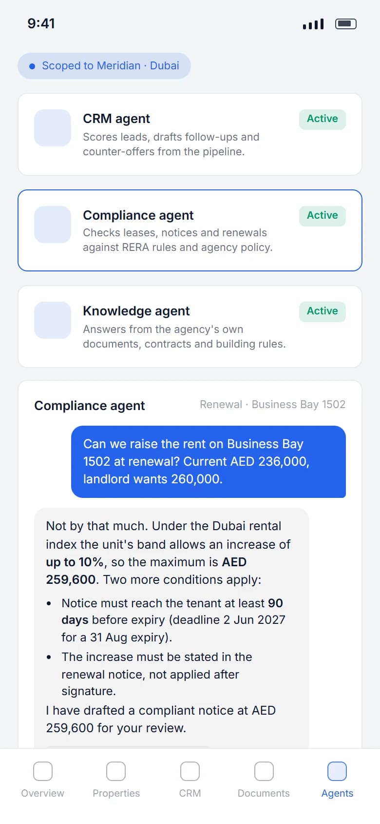 Real Estate Operating System: AI agents on a phone