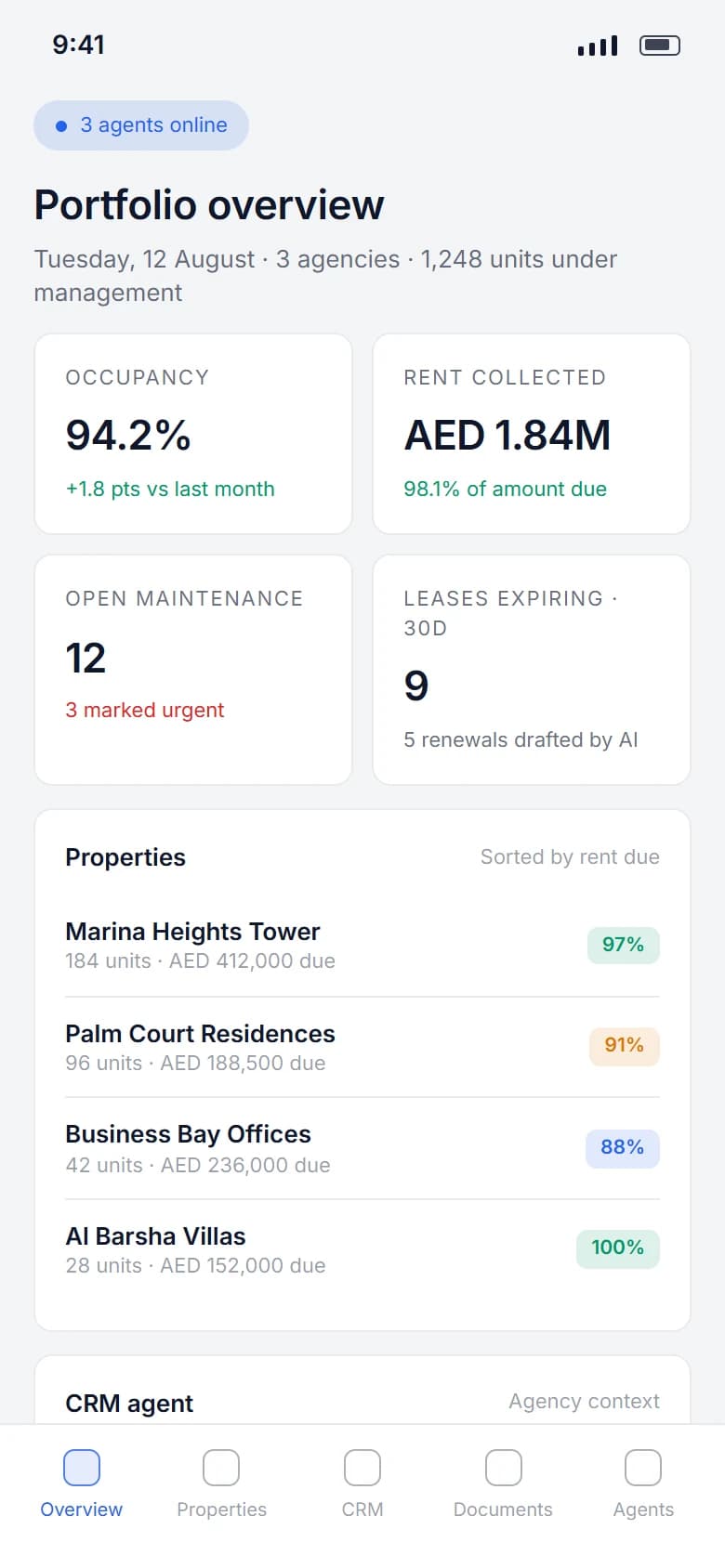 Real Estate Operating System on a phone