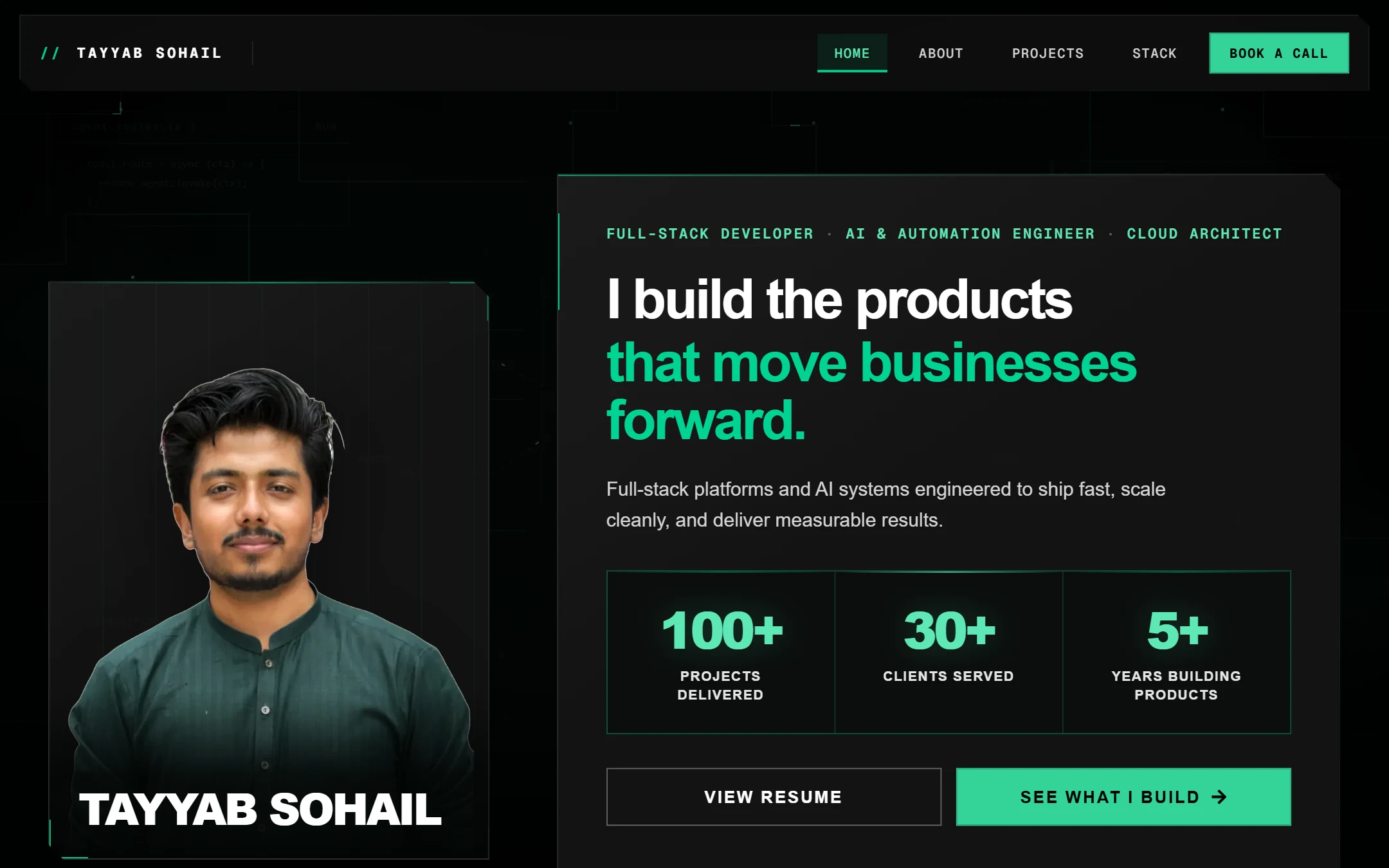 Tayyab Sohail Portfolio on a laptop