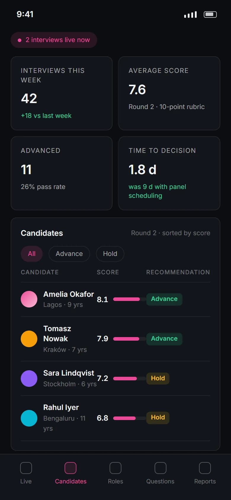 Realtime Voice Interview Assistant: Candidates on a phone