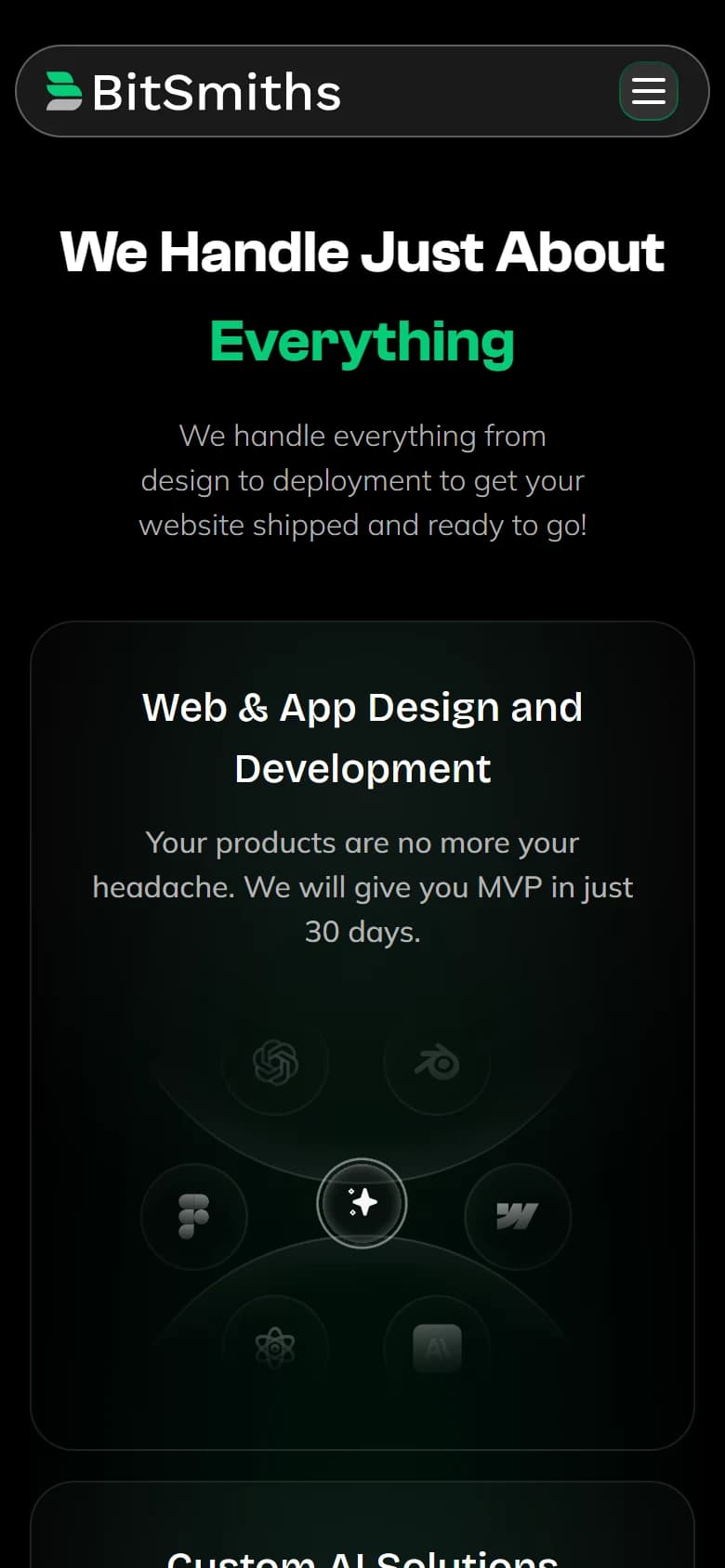 Bitsmiths Studio: Services on a phone