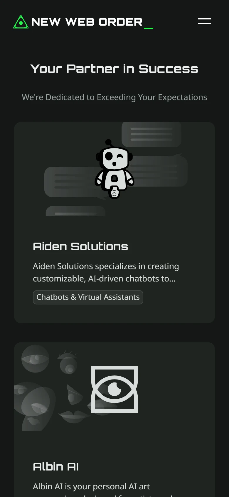 New Web Order: Projects on a phone